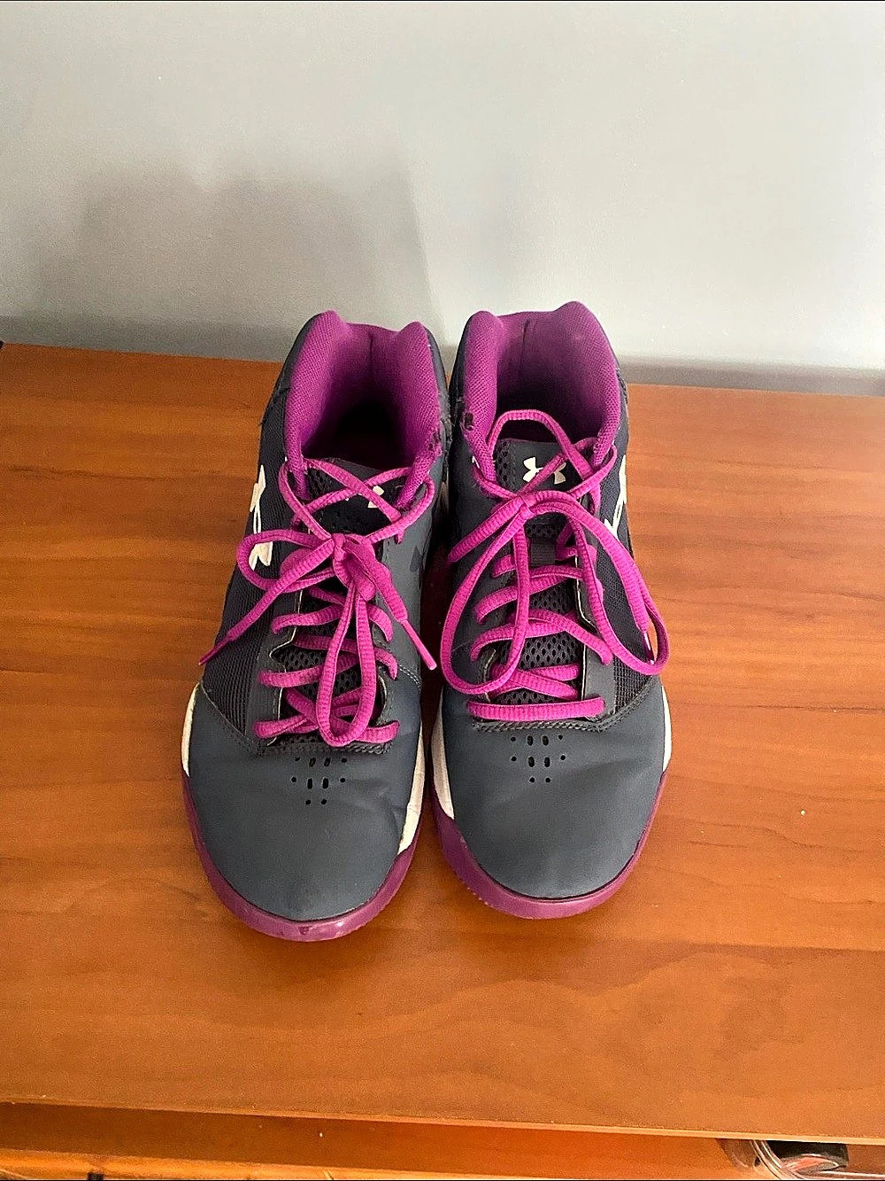 Under Armour High Top Sneakers in Gray & Purple